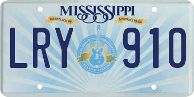 MS license plate LRY910