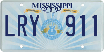 MS license plate LRY911