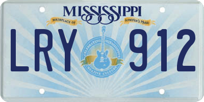 MS license plate LRY912