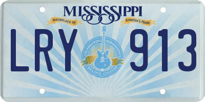 MS license plate LRY913