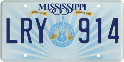 MS license plate LRY914