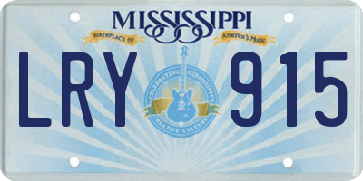 MS license plate LRY915