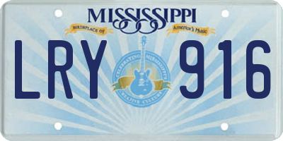 MS license plate LRY916