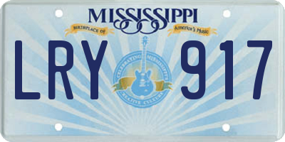 MS license plate LRY917