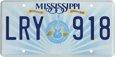 MS license plate LRY918