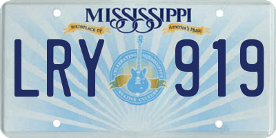 MS license plate LRY919