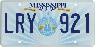 MS license plate LRY921
