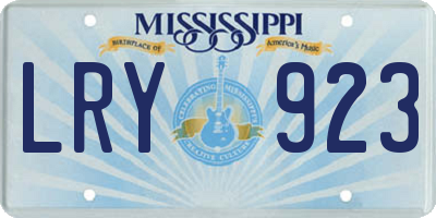 MS license plate LRY923