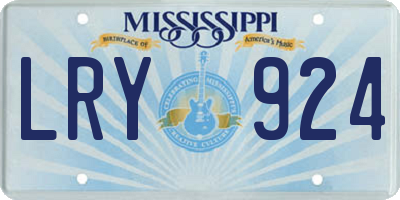 MS license plate LRY924