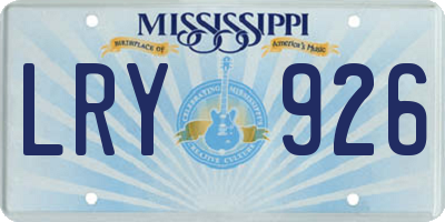 MS license plate LRY926