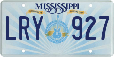 MS license plate LRY927