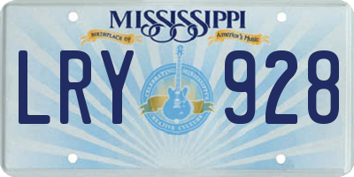 MS license plate LRY928