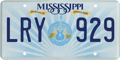MS license plate LRY929