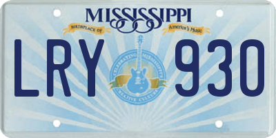 MS license plate LRY930