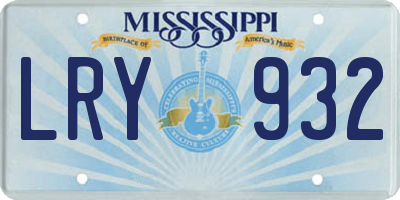 MS license plate LRY932