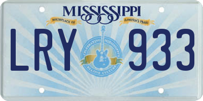 MS license plate LRY933