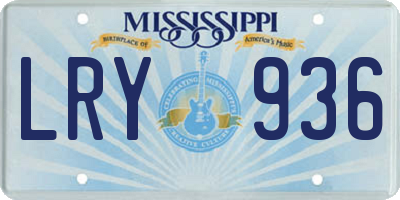 MS license plate LRY936
