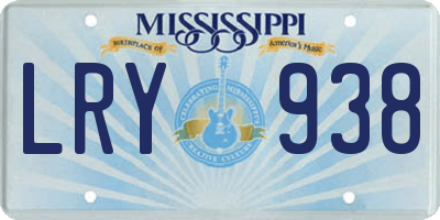 MS license plate LRY938