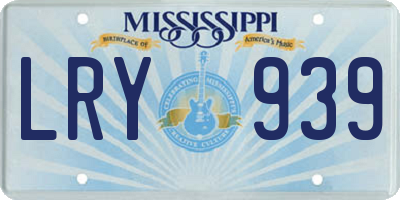 MS license plate LRY939