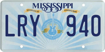 MS license plate LRY940