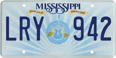 MS license plate LRY942