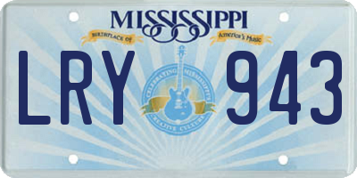 MS license plate LRY943