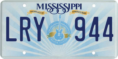 MS license plate LRY944