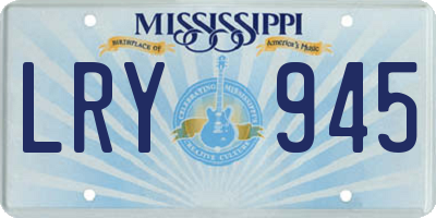 MS license plate LRY945
