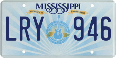 MS license plate LRY946