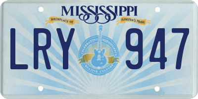 MS license plate LRY947
