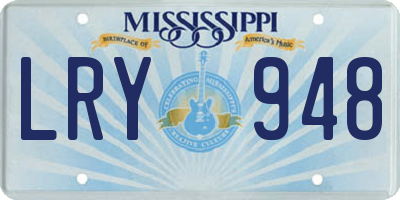 MS license plate LRY948