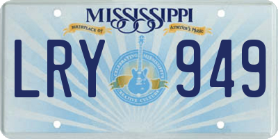 MS license plate LRY949