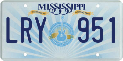MS license plate LRY951