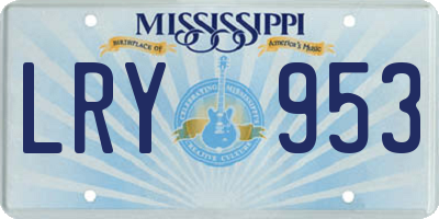 MS license plate LRY953