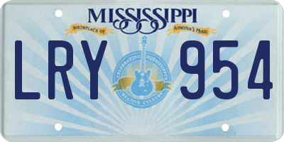 MS license plate LRY954