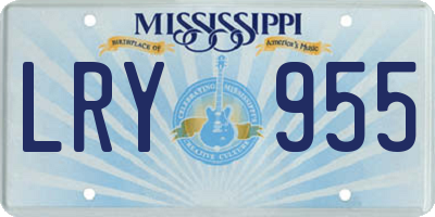 MS license plate LRY955