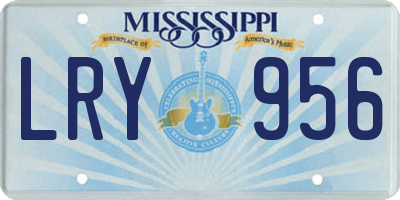 MS license plate LRY956