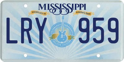 MS license plate LRY959