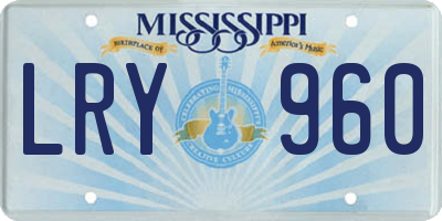 MS license plate LRY960