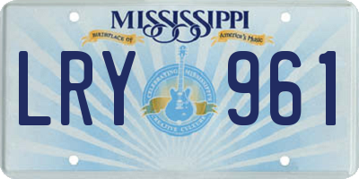 MS license plate LRY961