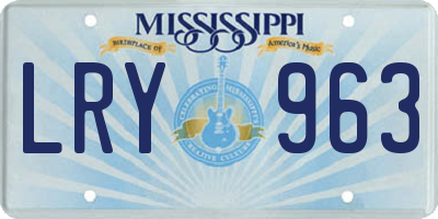 MS license plate LRY963