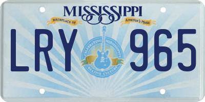 MS license plate LRY965