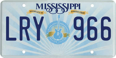 MS license plate LRY966