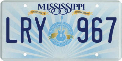 MS license plate LRY967