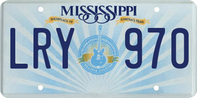 MS license plate LRY970