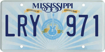 MS license plate LRY971