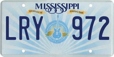 MS license plate LRY972