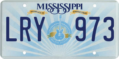 MS license plate LRY973