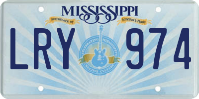 MS license plate LRY974