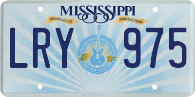 MS license plate LRY975